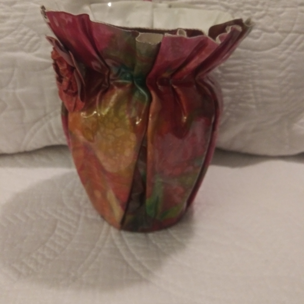 Handmade Paper-Maiche Floral Vase - Picture 4 of 6